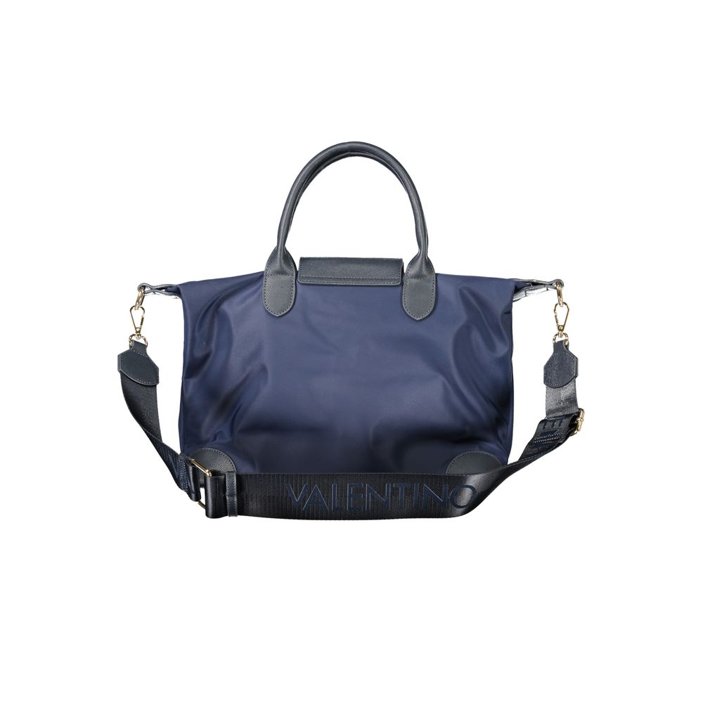 Blue Polyurethane Women's Bag