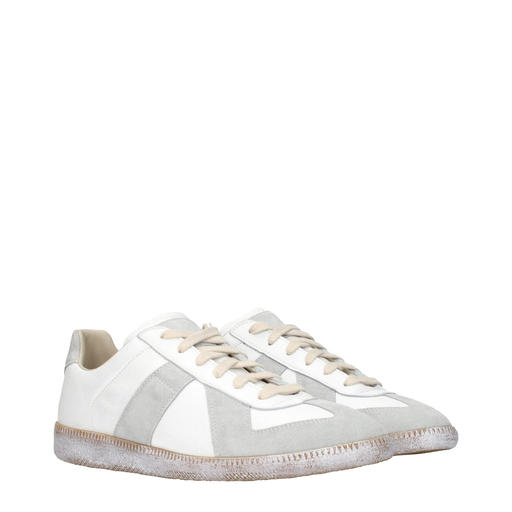Blue Leather Athletic Sneakers