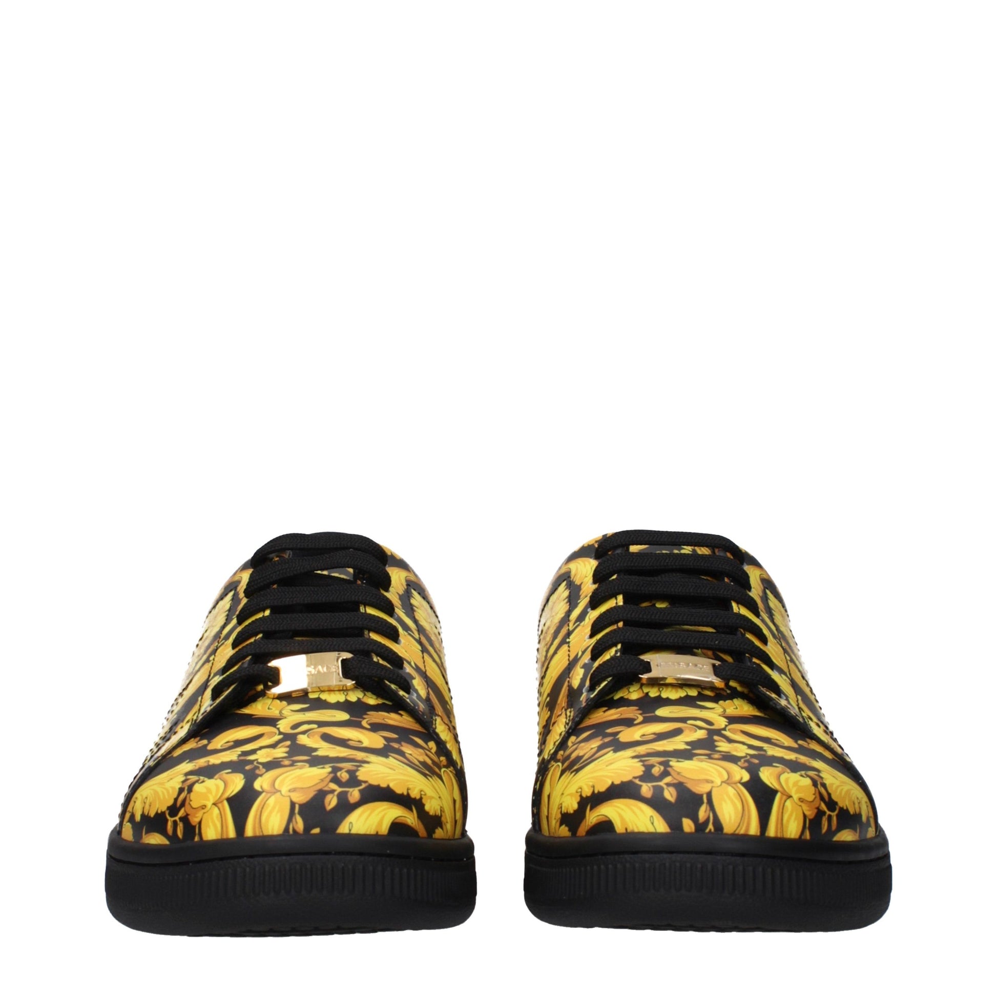 Black Leather Chunky Sneakers