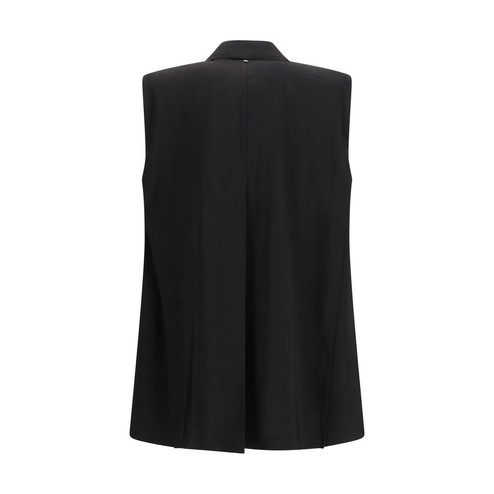 Black Viscose Sleveless Jacket