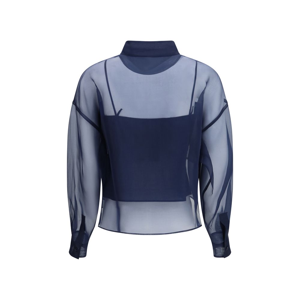 Blue Silk Shirt