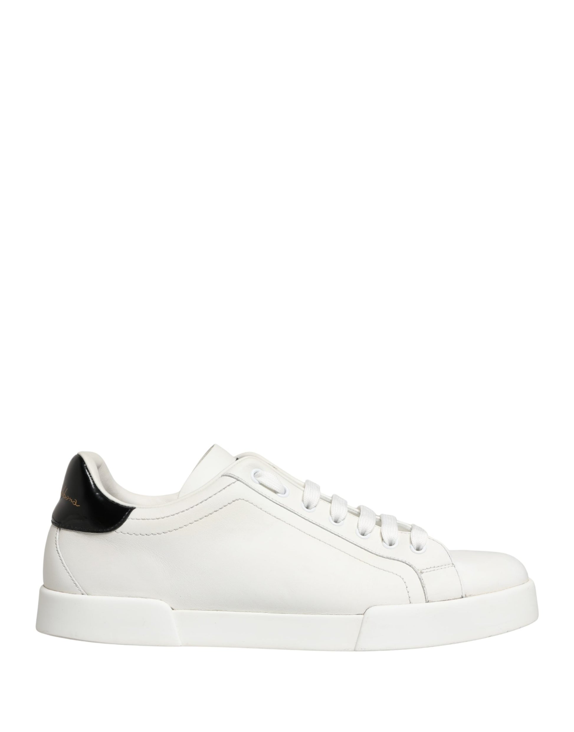 White Black Portofino Leather Sneakers Shoes