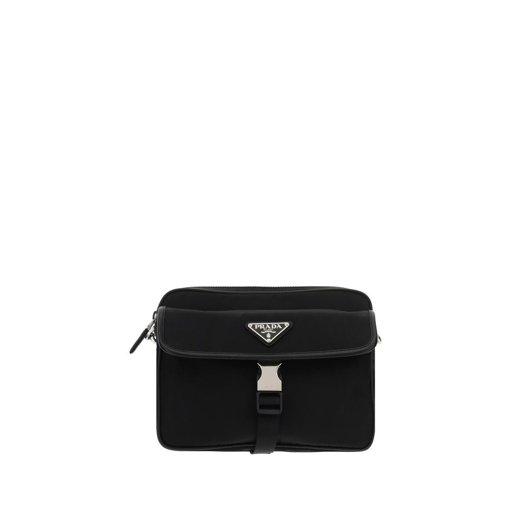 Black Recycled Polyamide Shoulder Bag