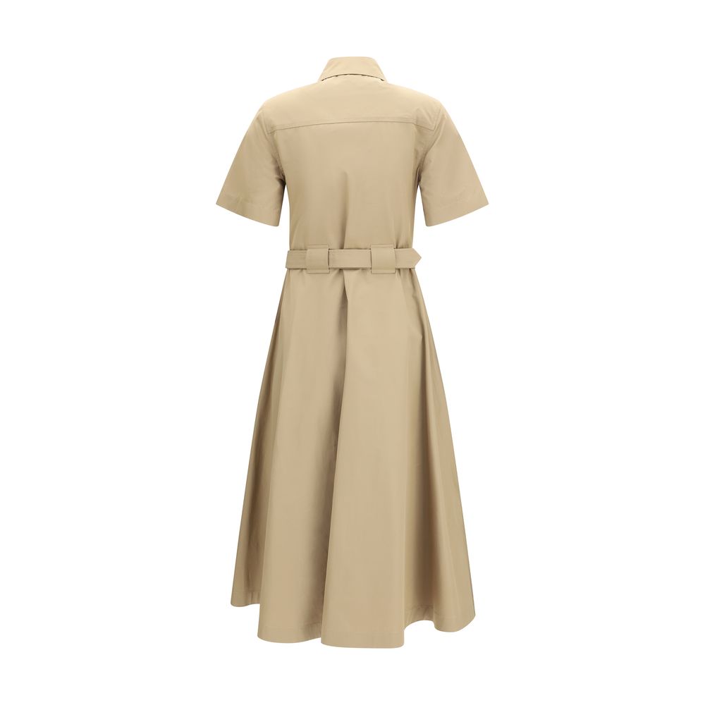 Beige Cotton Casual Dress