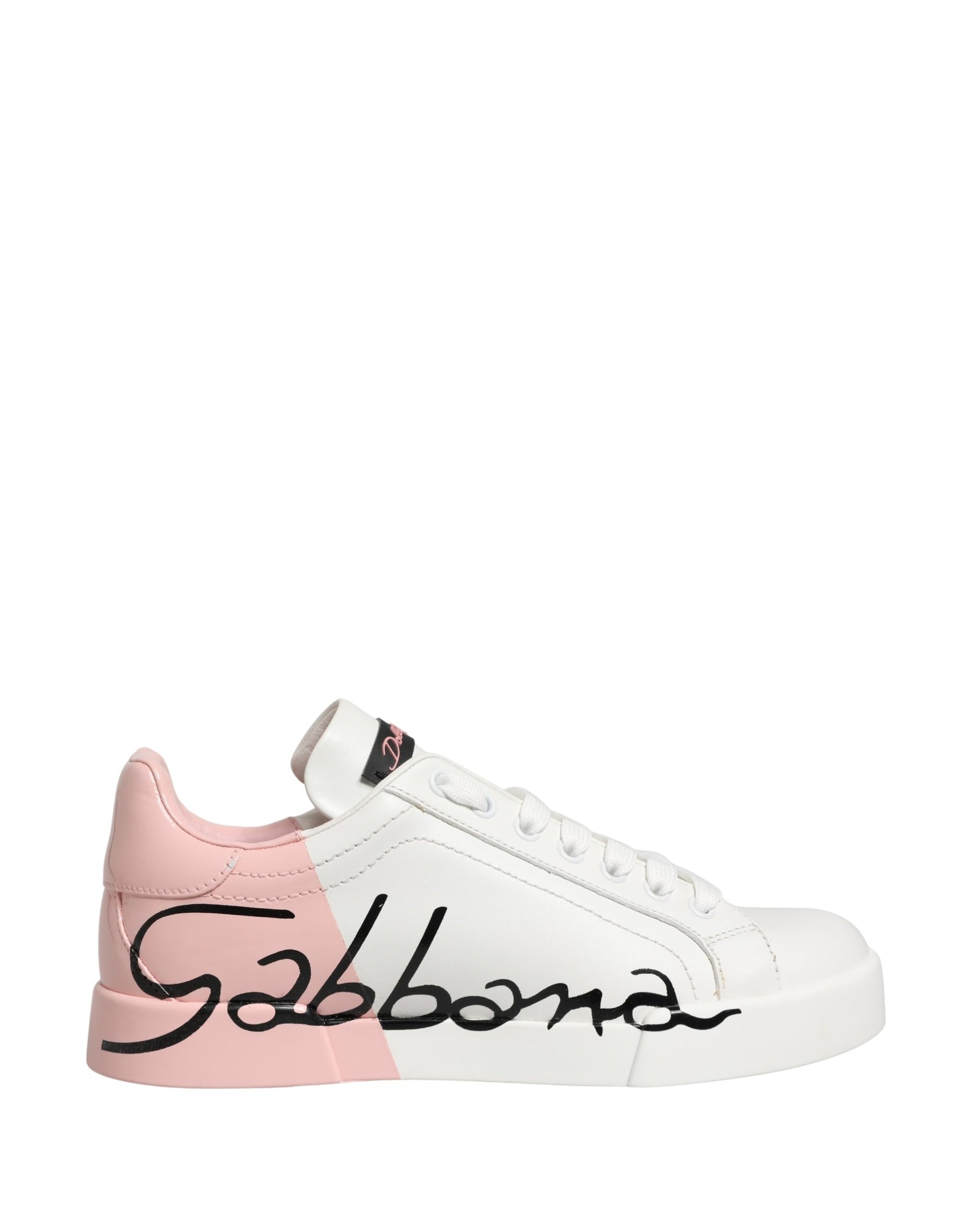 White Pink Lace Up Low Top Sneakers Shoes