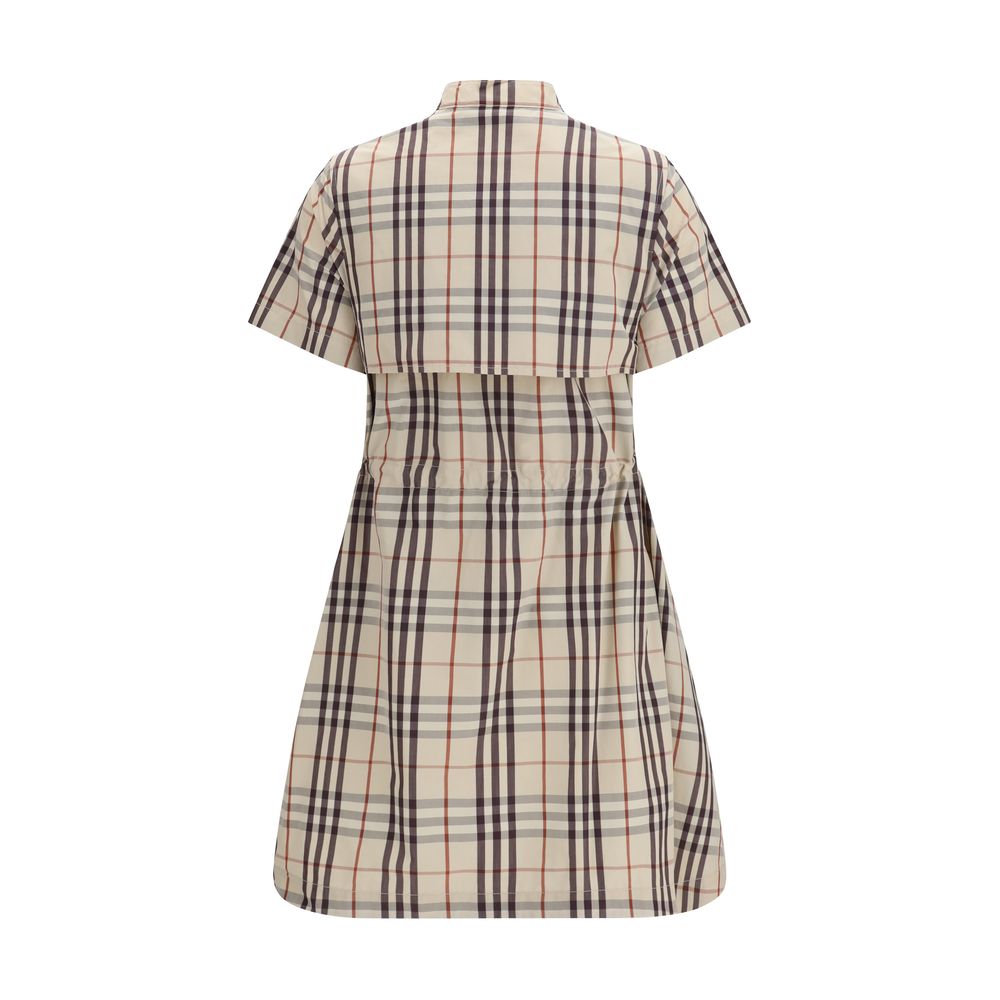 Beige Cotton Casual Dress