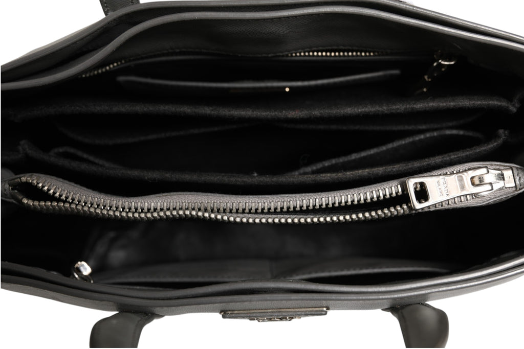 Gray Saffiano Leather Tote