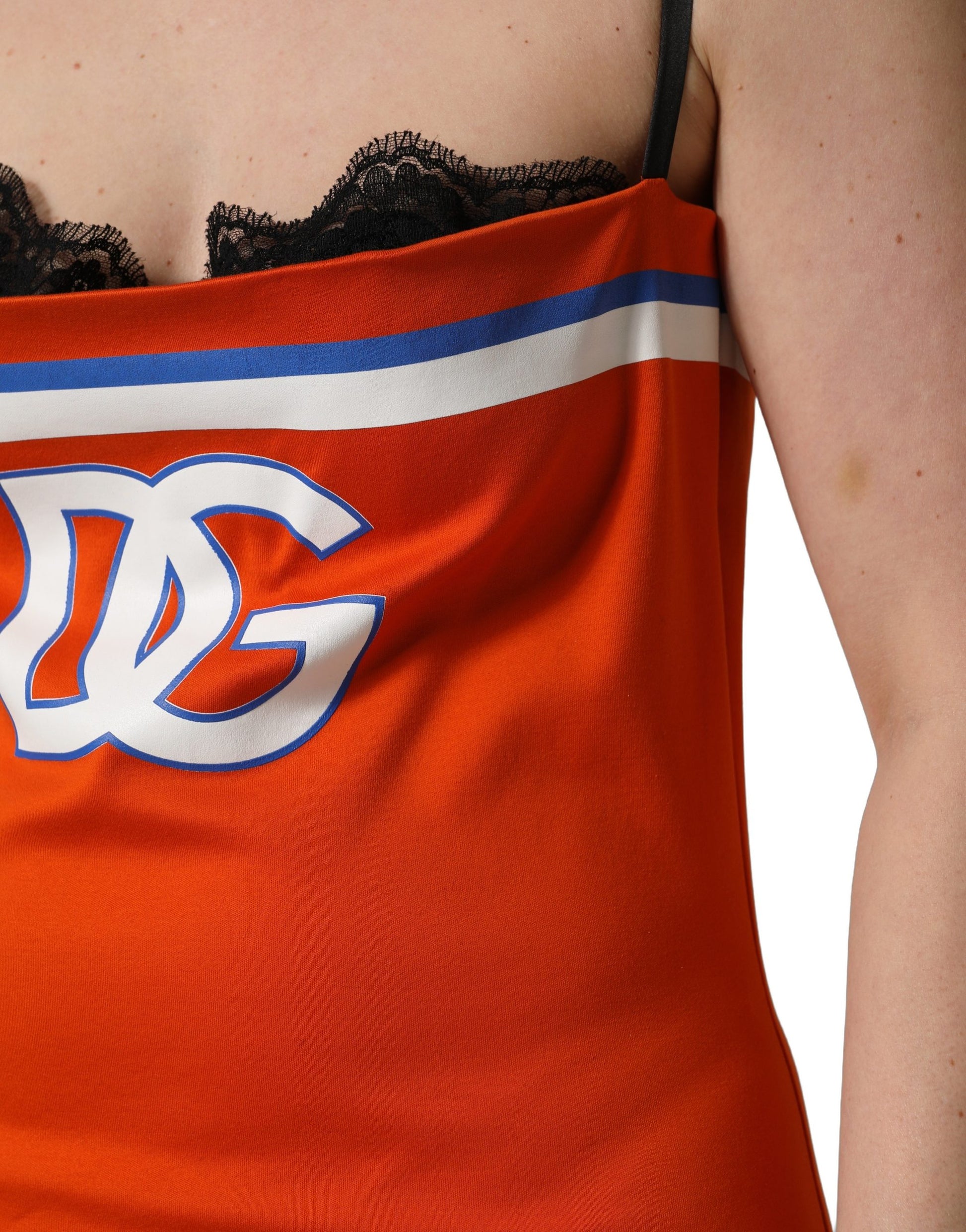 Orange Cotton Superbowl Football Inspired Mini Dress