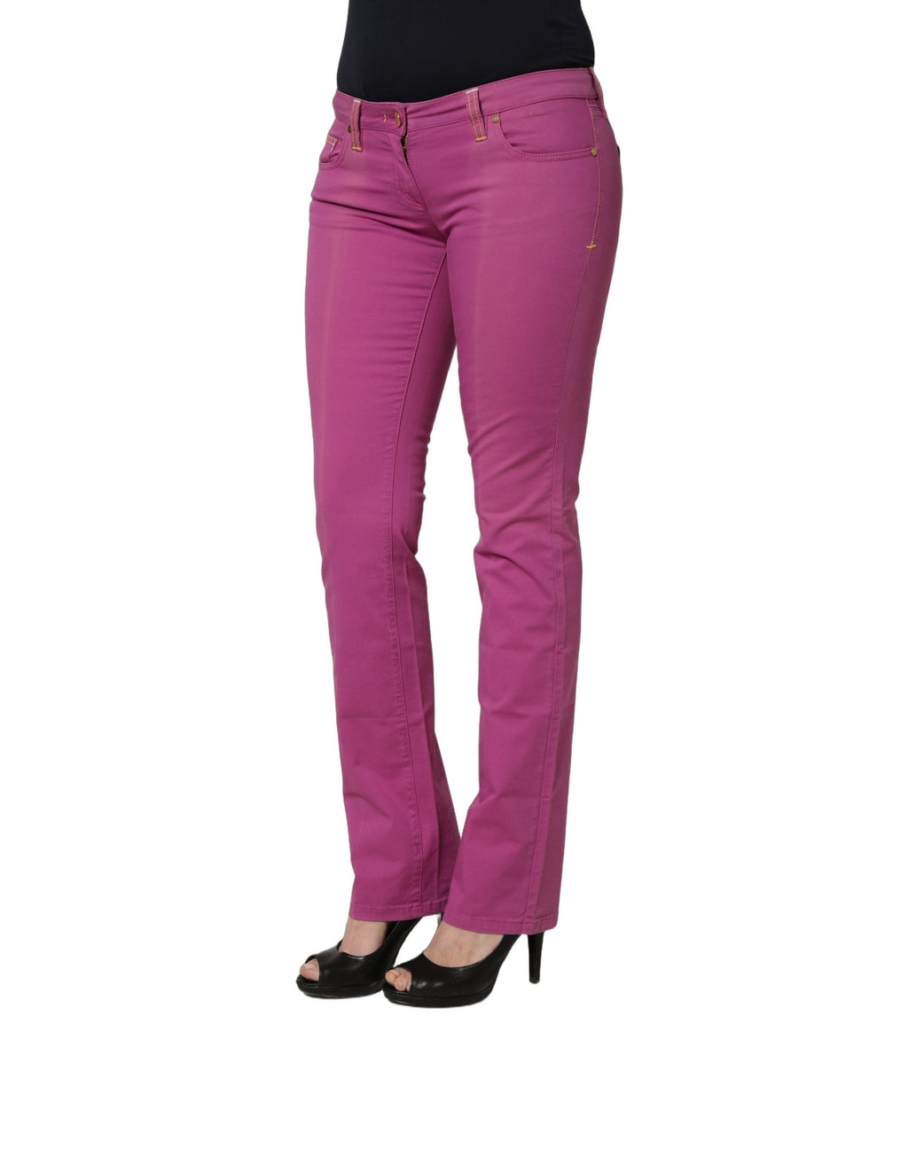 Purple Cotton Slim Fit Denim Trouser Jeans