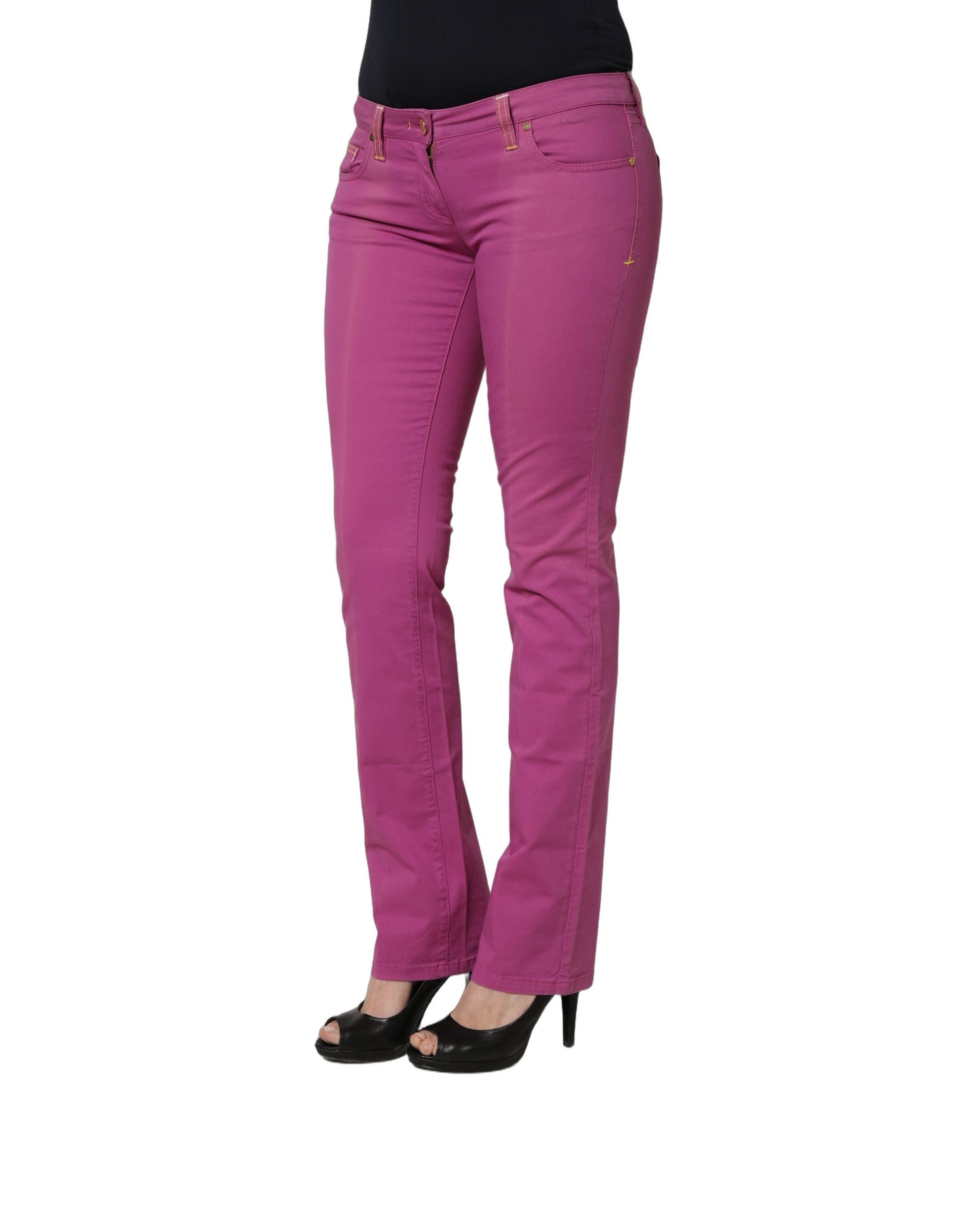 Purple Cotton Slim Fit Denim Trouser Jeans