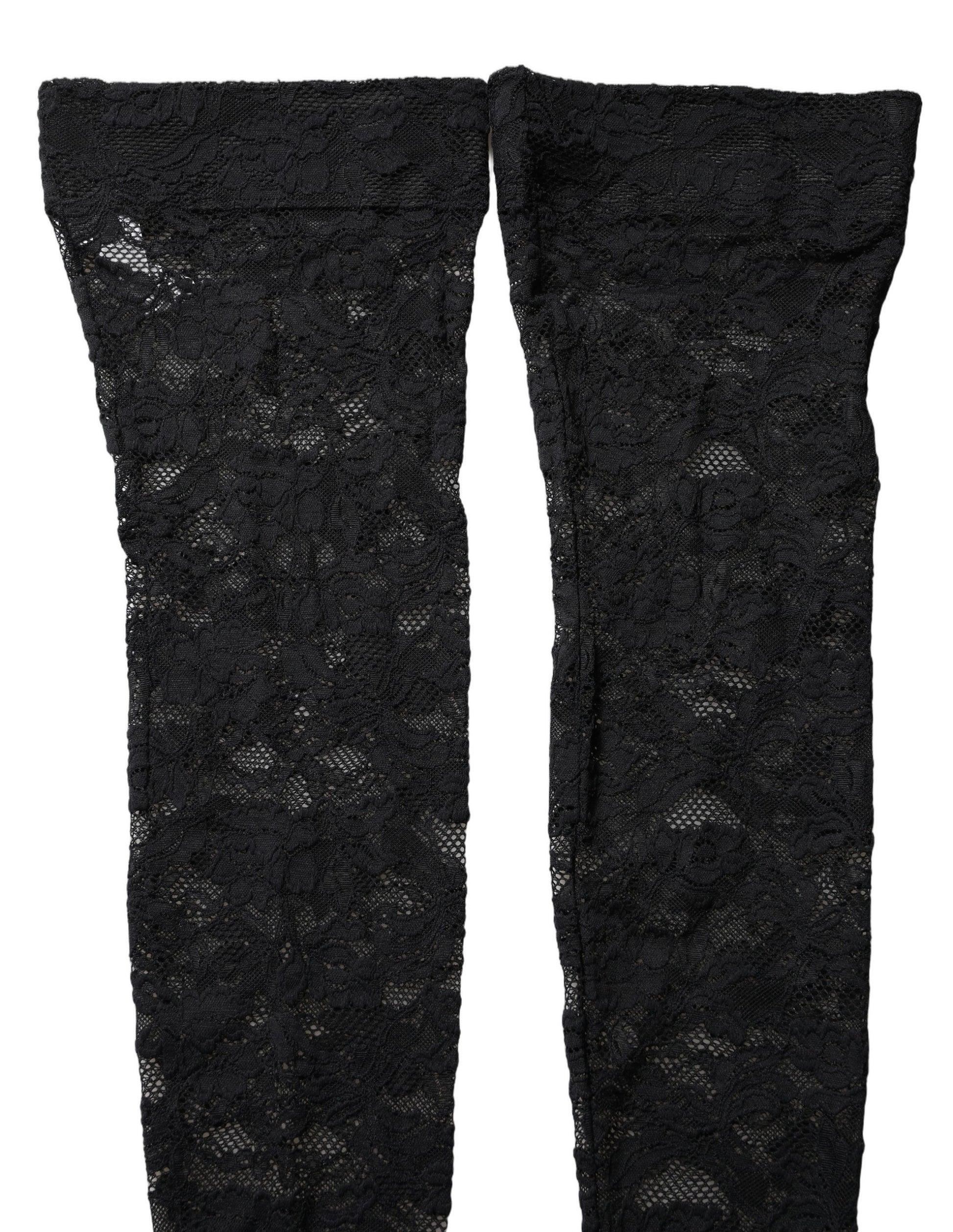 Black Floral Lace Thigh High Stockings Socks