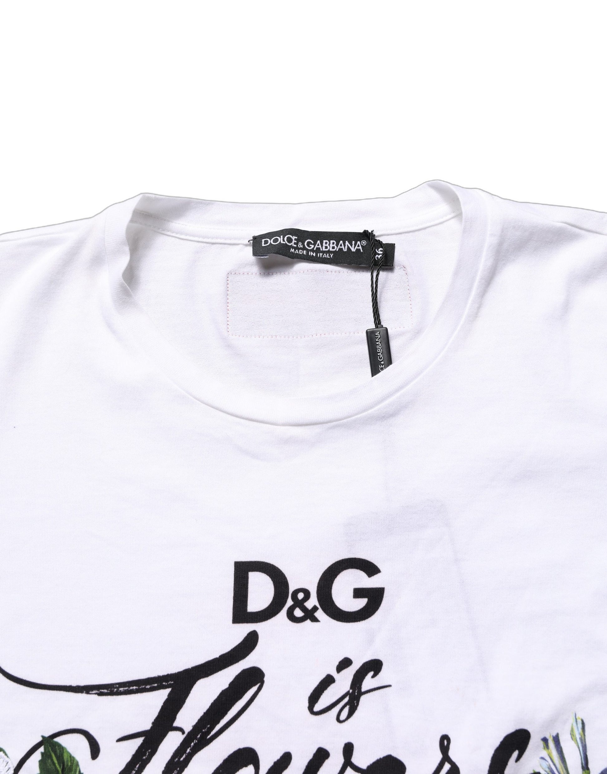 White Floral Graphic Short Sleeve Crew Neck T-shirt