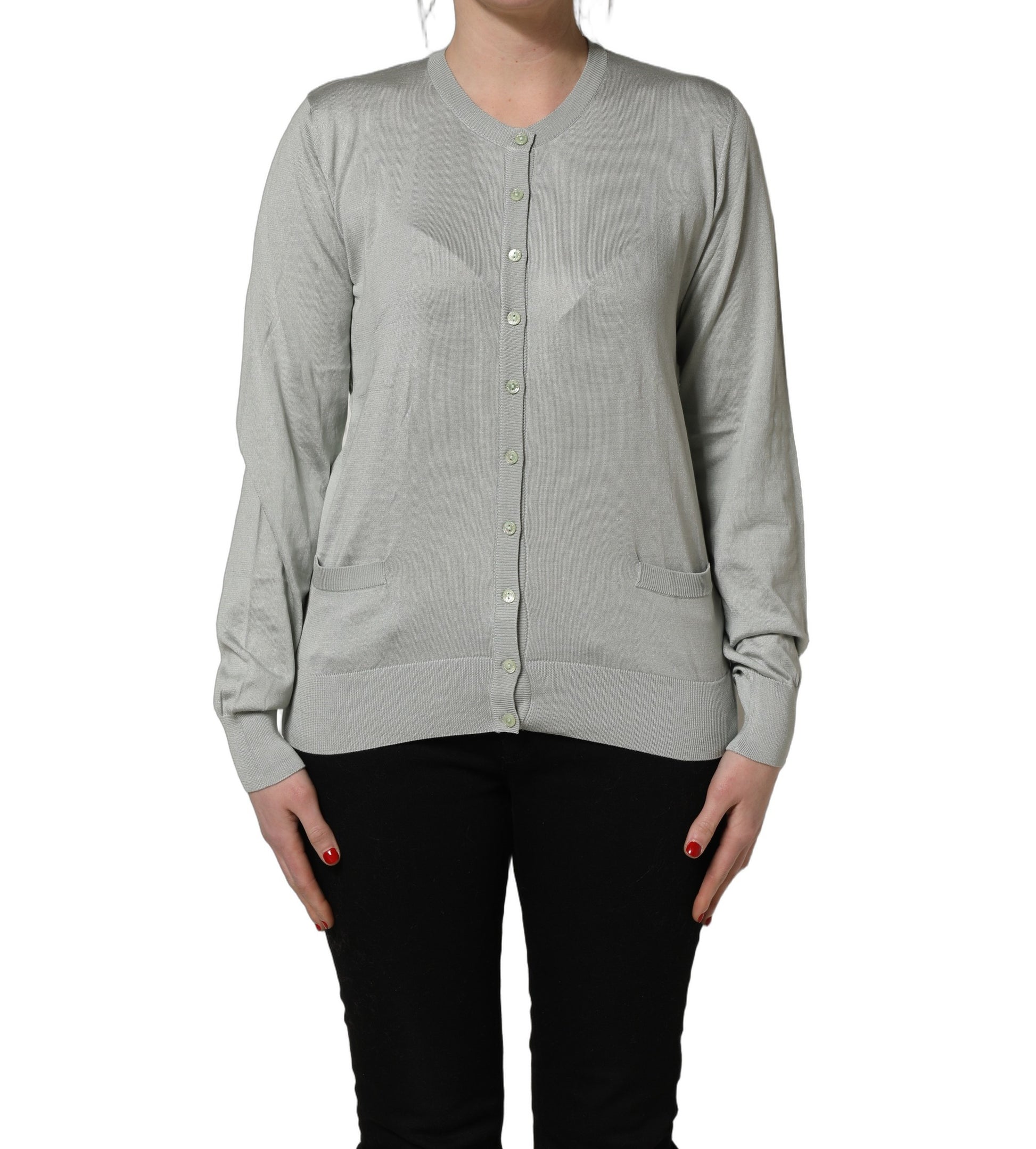 Green ButtonDown LongSleeve Cardigan Sweater