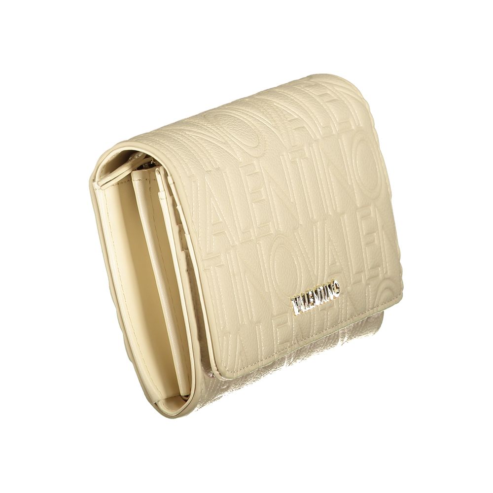 Beige Polyurethane Women's Wallet