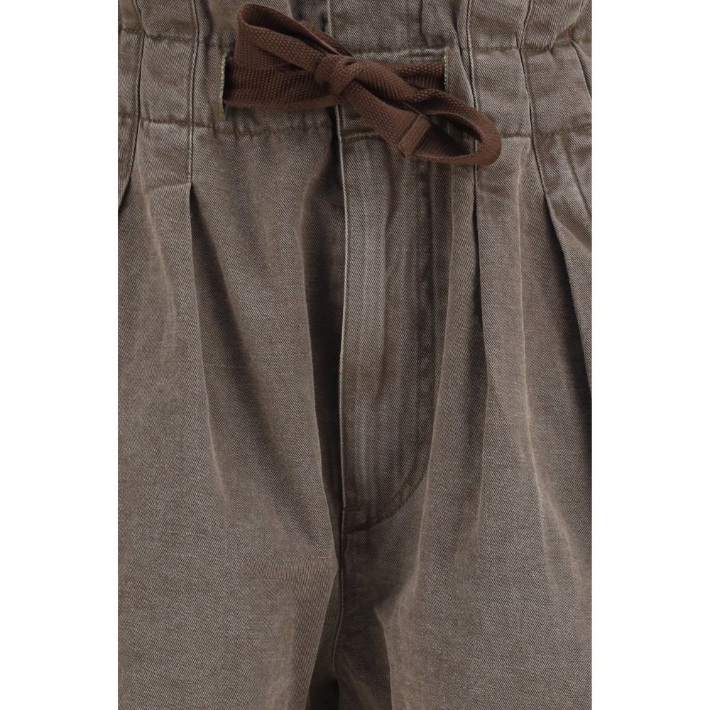 Brown Cotton Bermuda Shorts