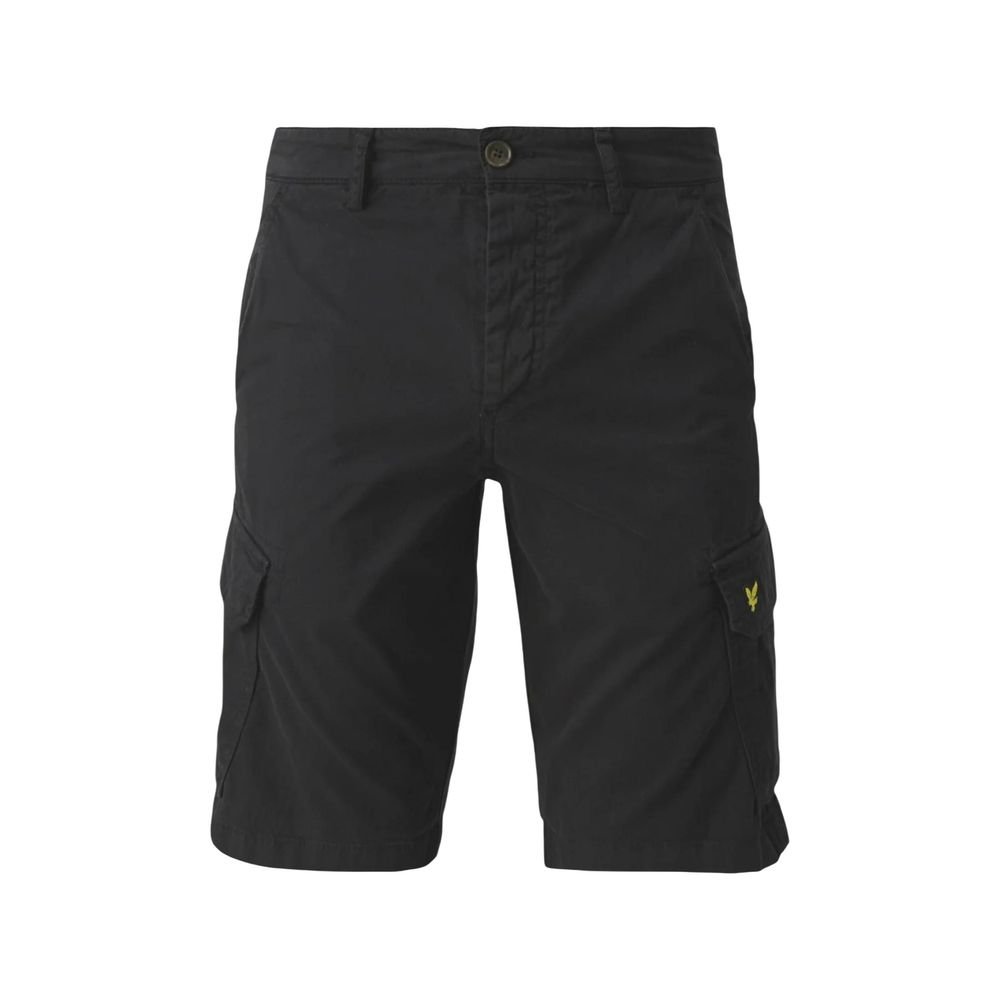 Black Cotton Bermuda Shorts