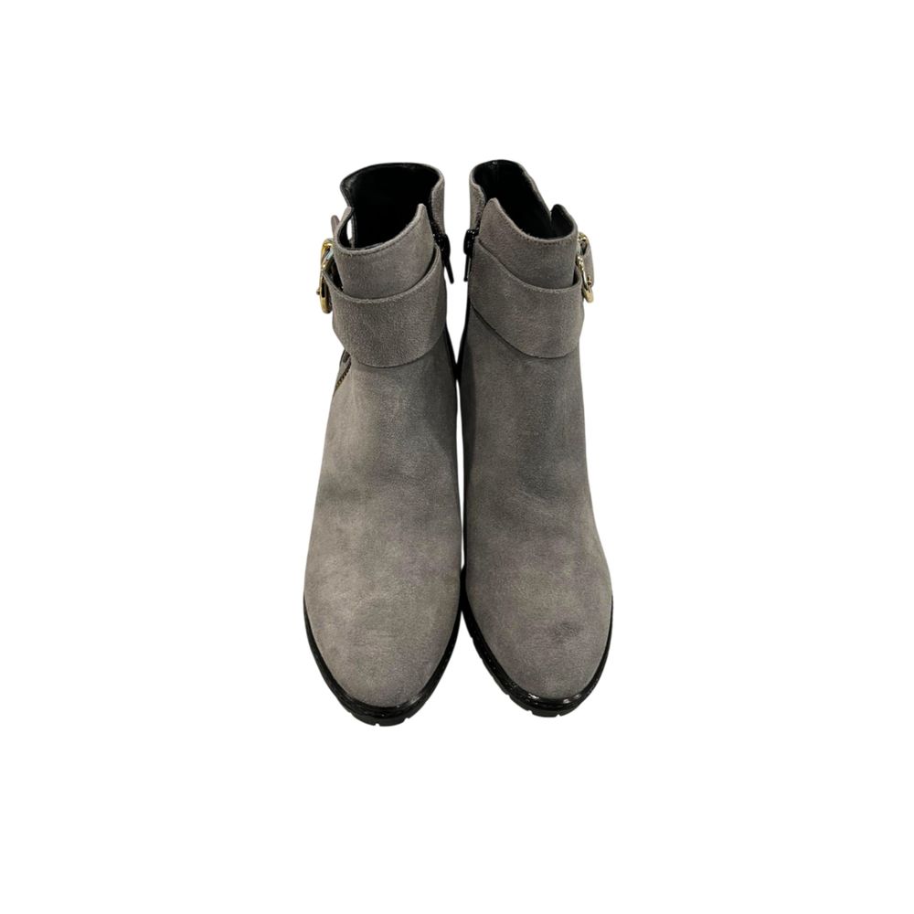 Grey Leather Women Boot