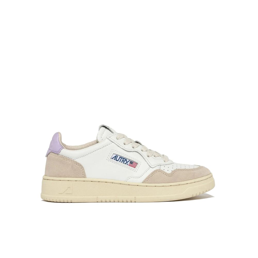 White Leather Low Top Sneakers