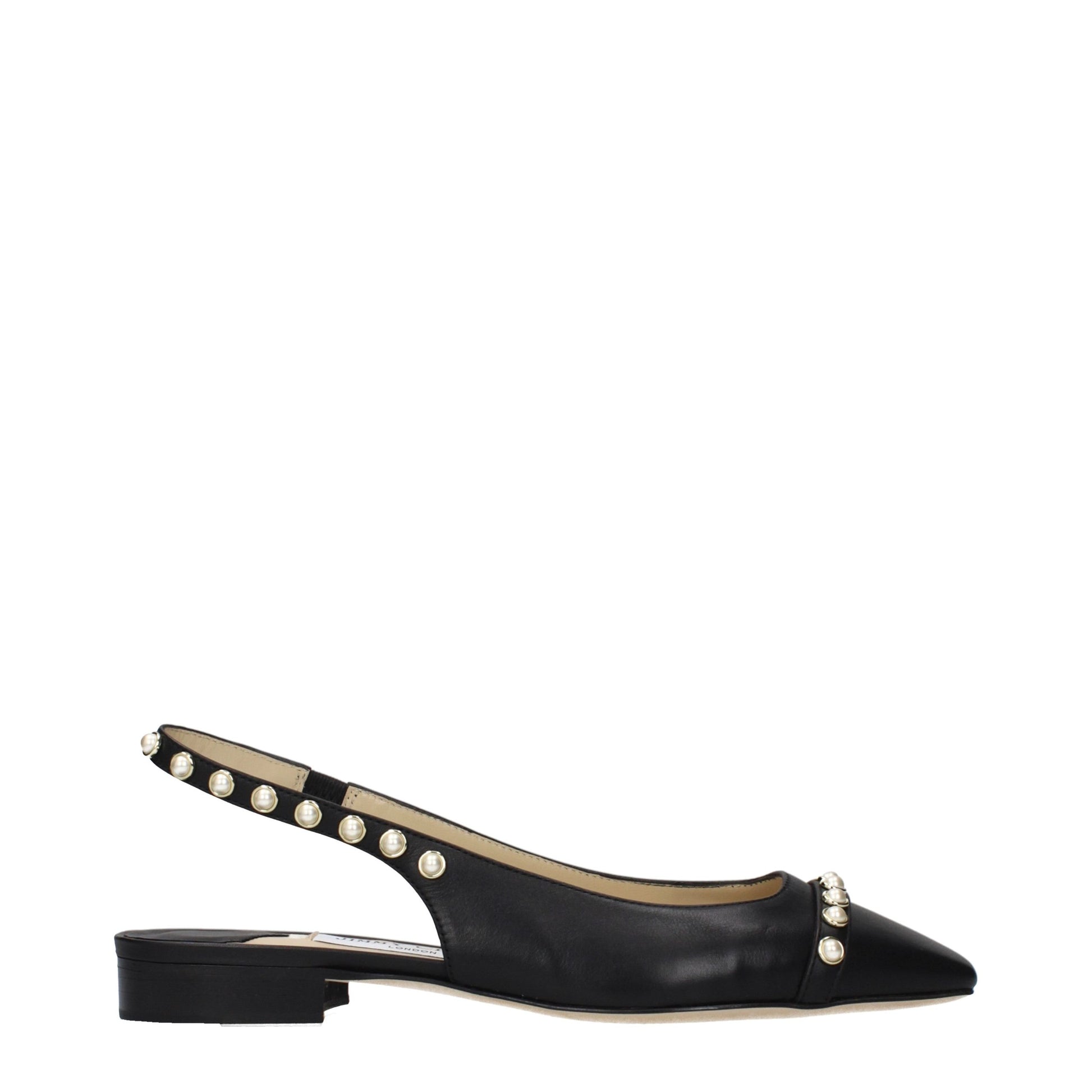 Black Leather Flats