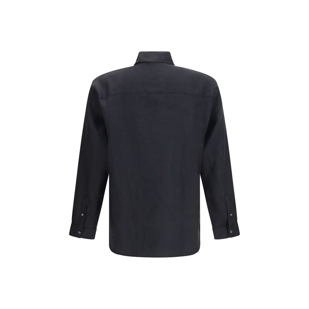 Black Linen Dress Shirt