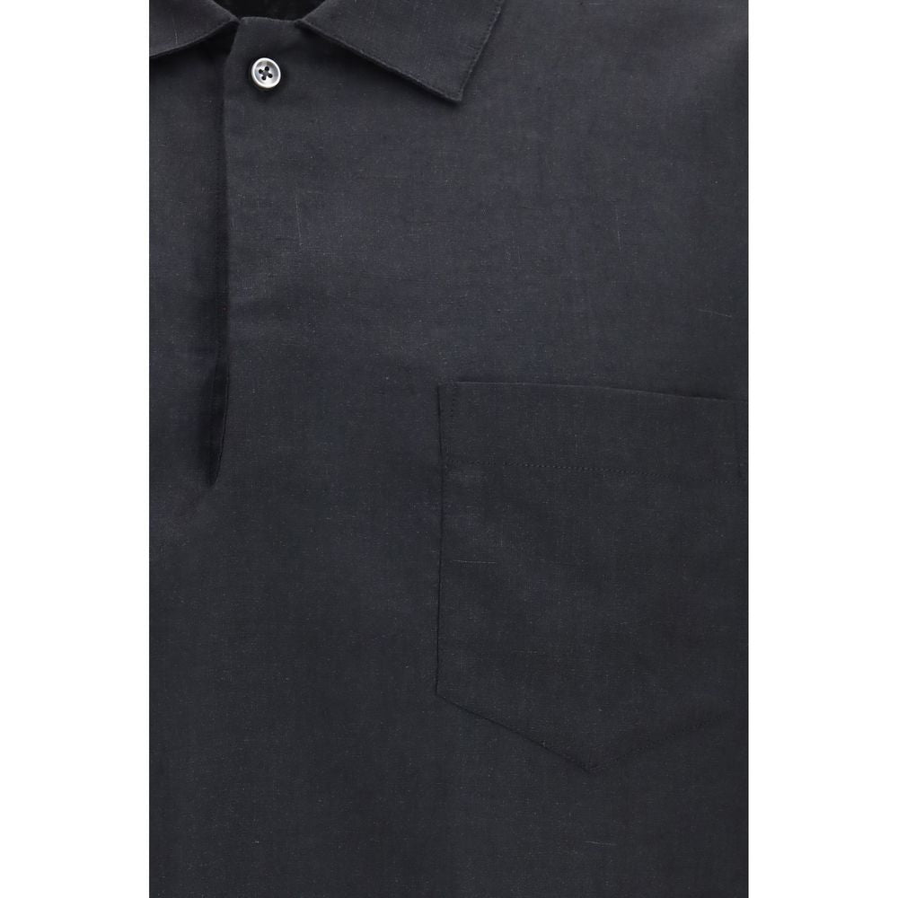 Black Linen Dress Shirt