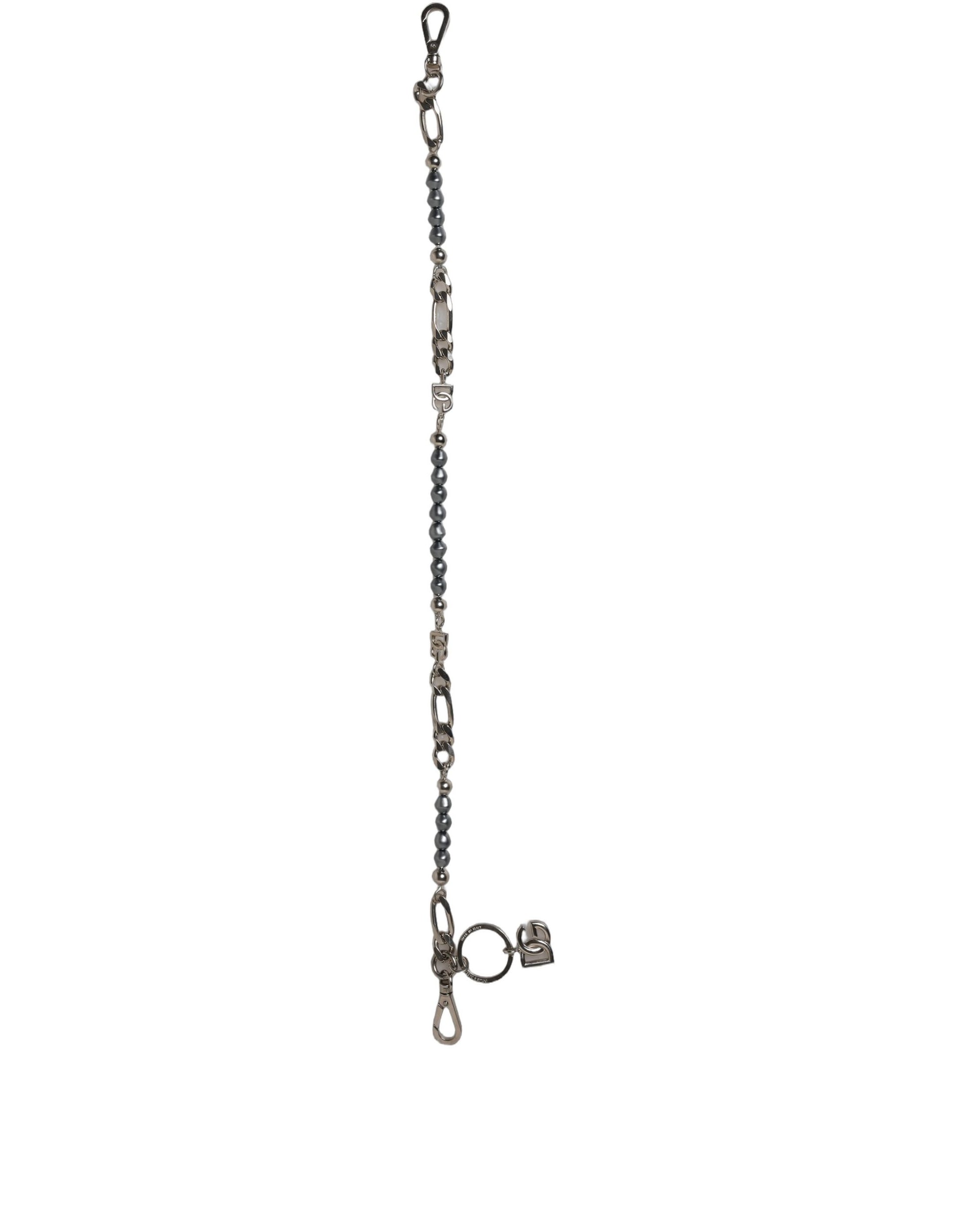Silver Tone Chain Signature DG Logo Pendant Necklace