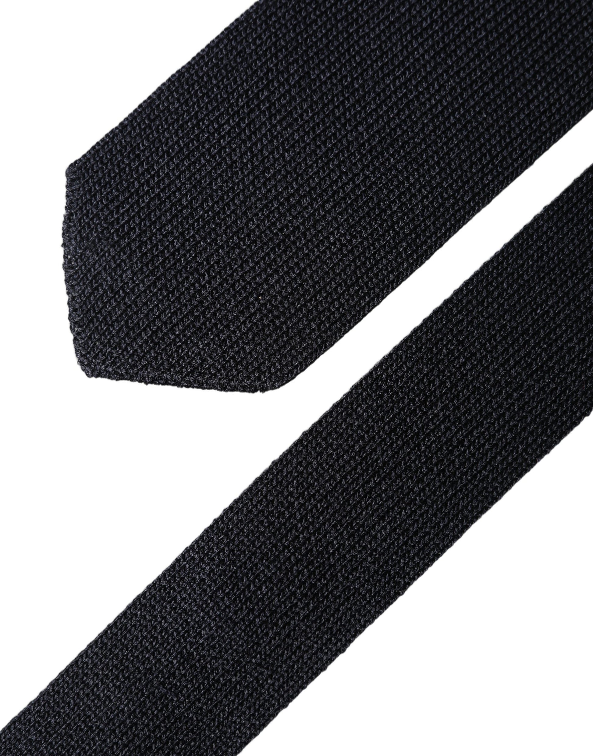 Dark Blue Solid 100% Silk Adjustable Men Necktie Tie
