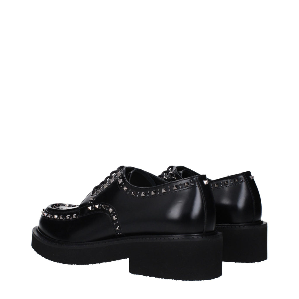 Black Leather Oxfords And Derbies