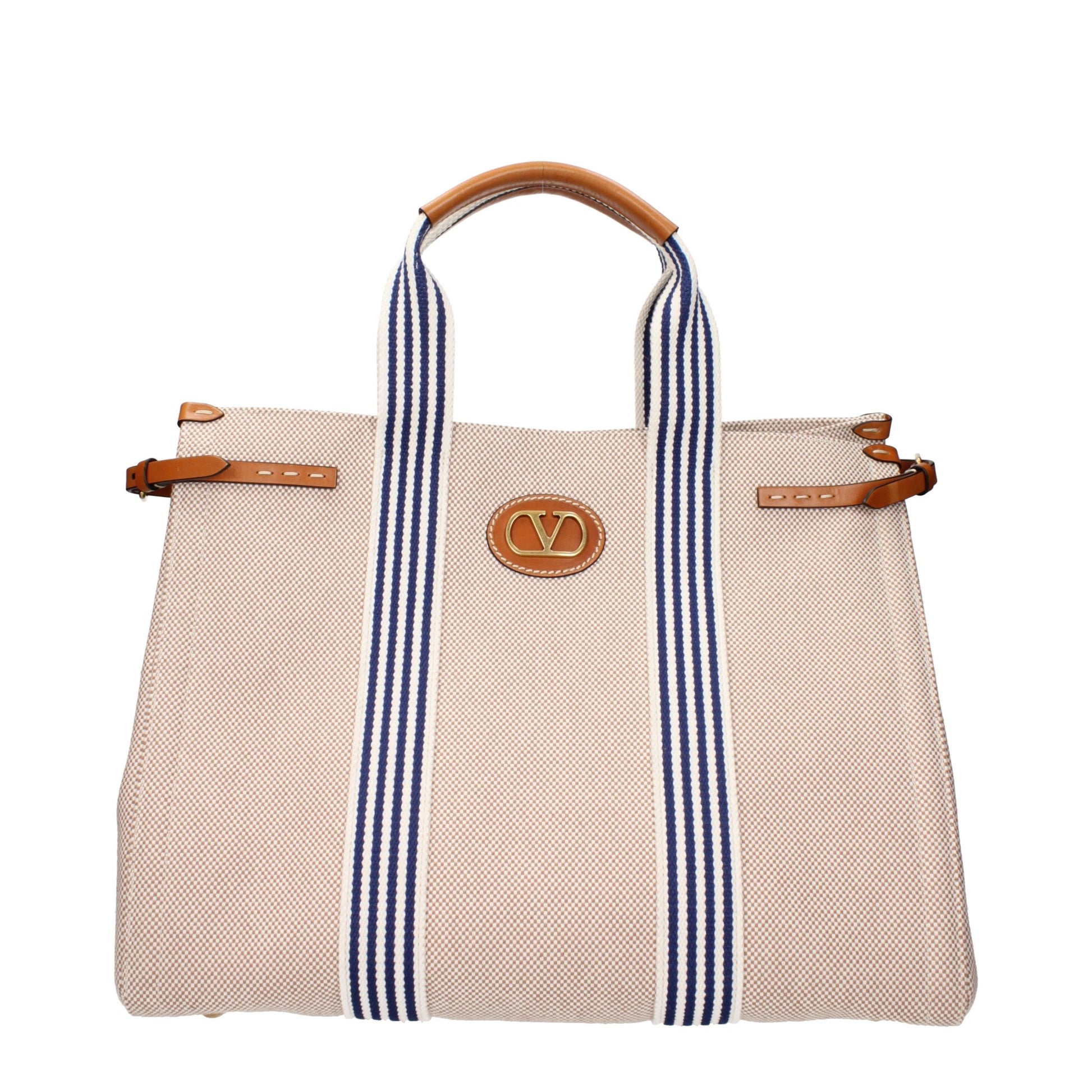 Beige Fabric Handbag