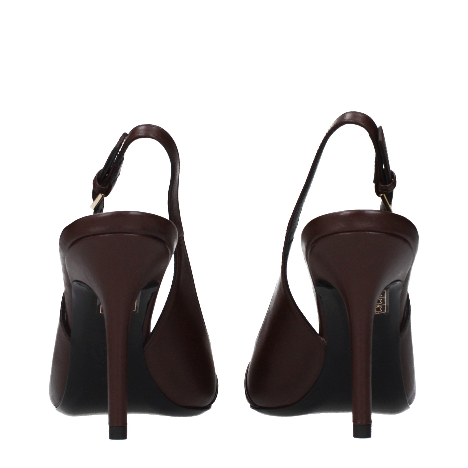 Brown Leather High Heel Pumps