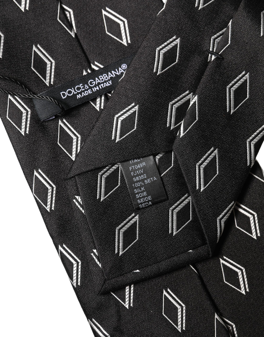 Black Patterned Silk Adjustable Women Tied Necktie Tie