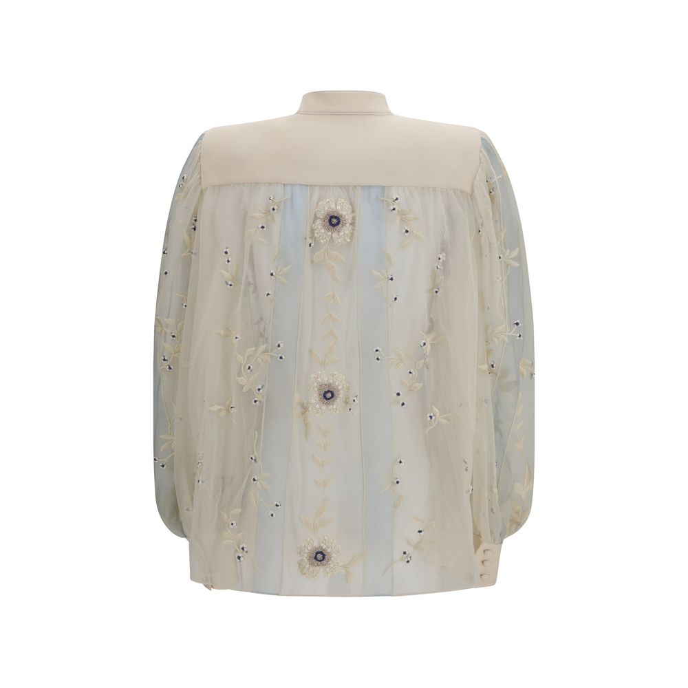 Beige Silk Shirt