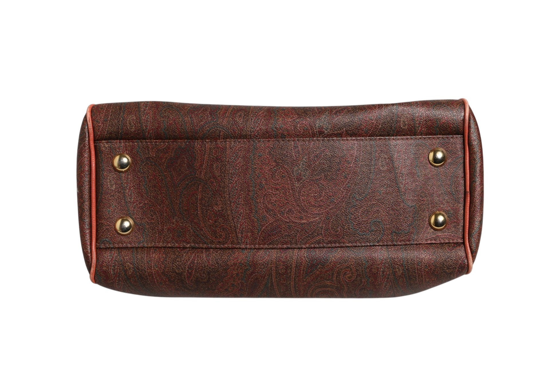 Pattern red, brown, gold canvas duffel bag