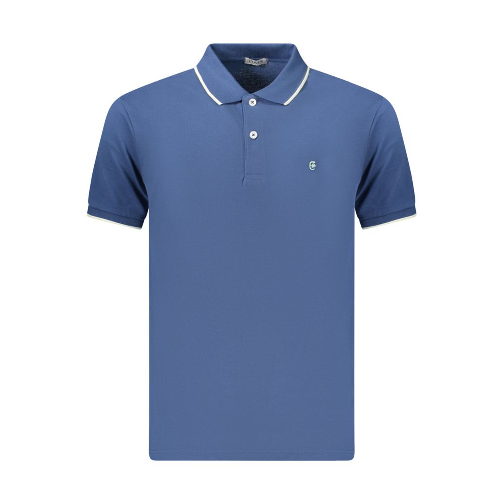 Blue Cotton Men's Polo Shirt