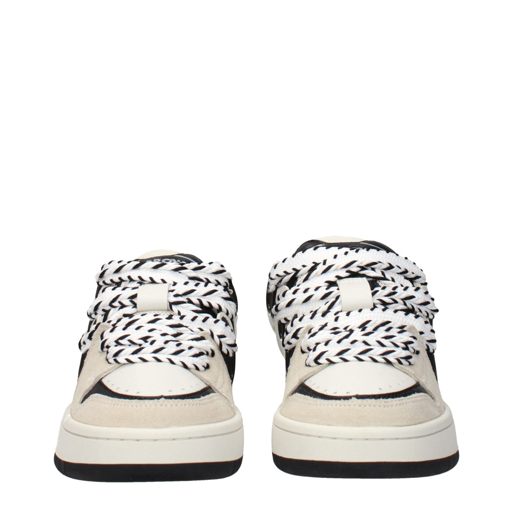 Beige Leather Low Top Sneakers