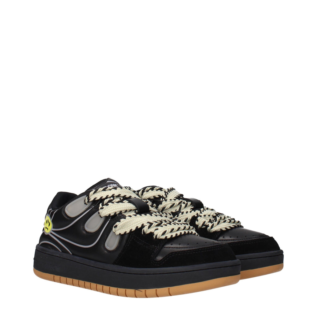 Black Leather Low Top Sneakers