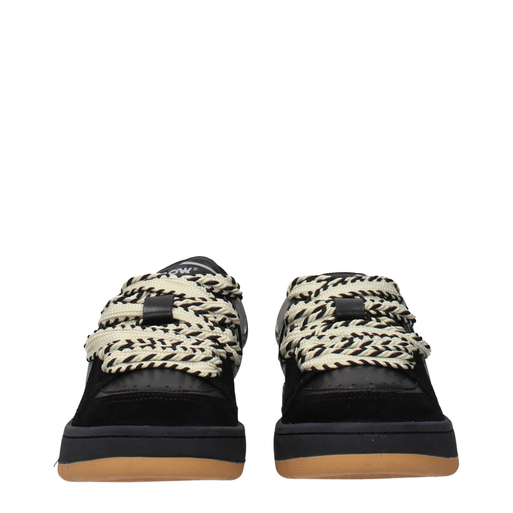Black Leather Low Top Sneakers