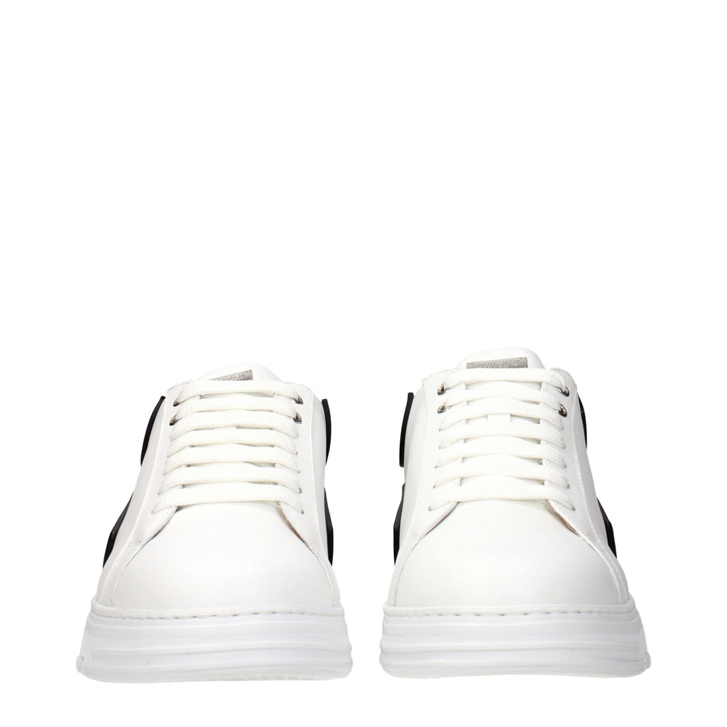 White Leather Low Top Sneakers