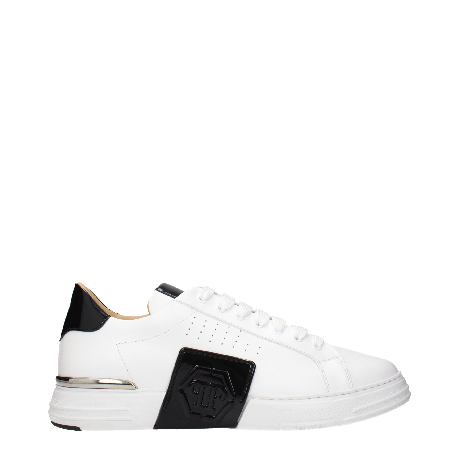 White Leather Low Top Sneakers