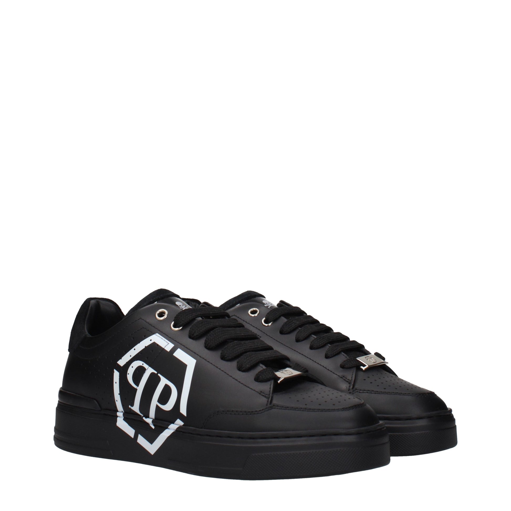 Black Leather Low Top Sneakers