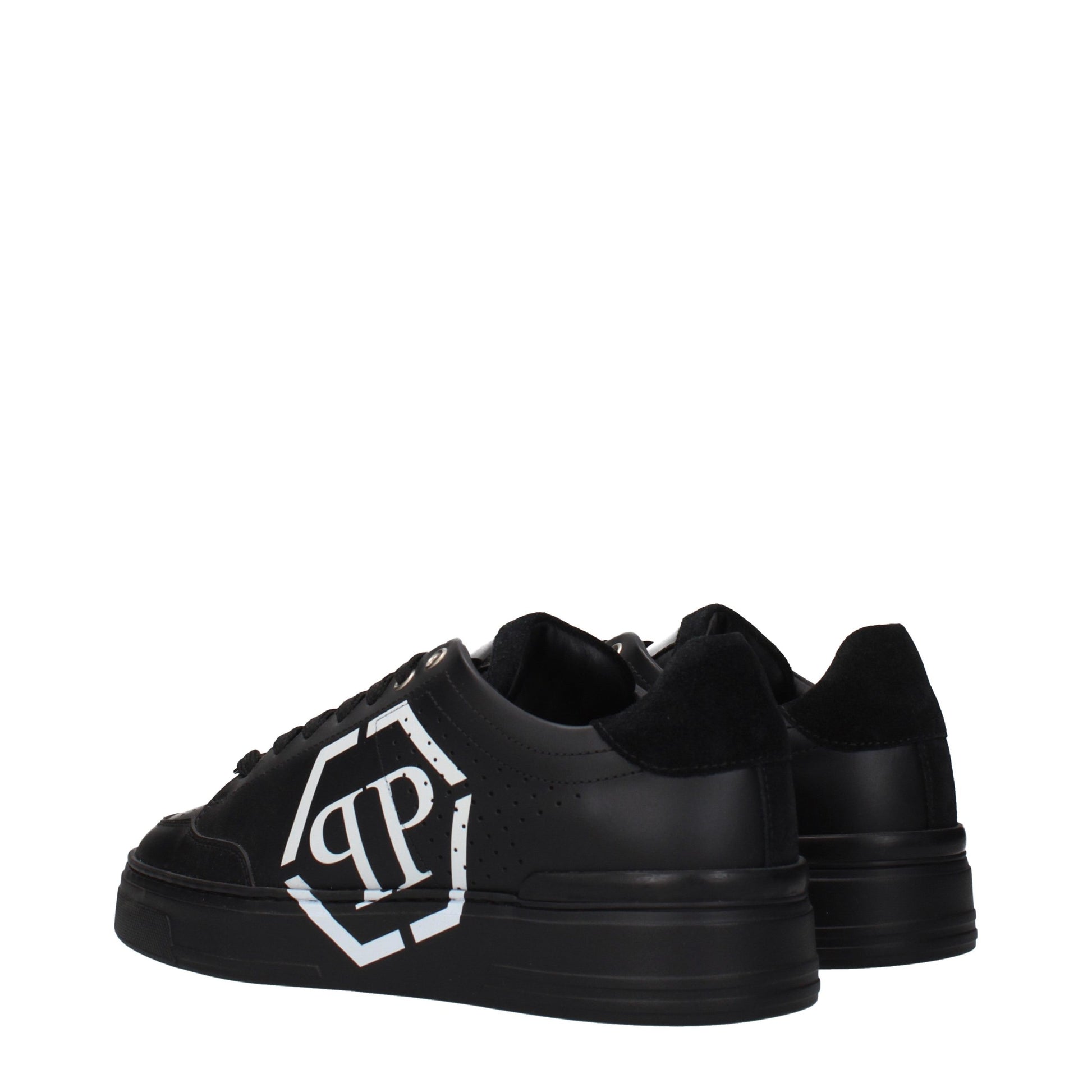 Black Leather Low Top Sneakers