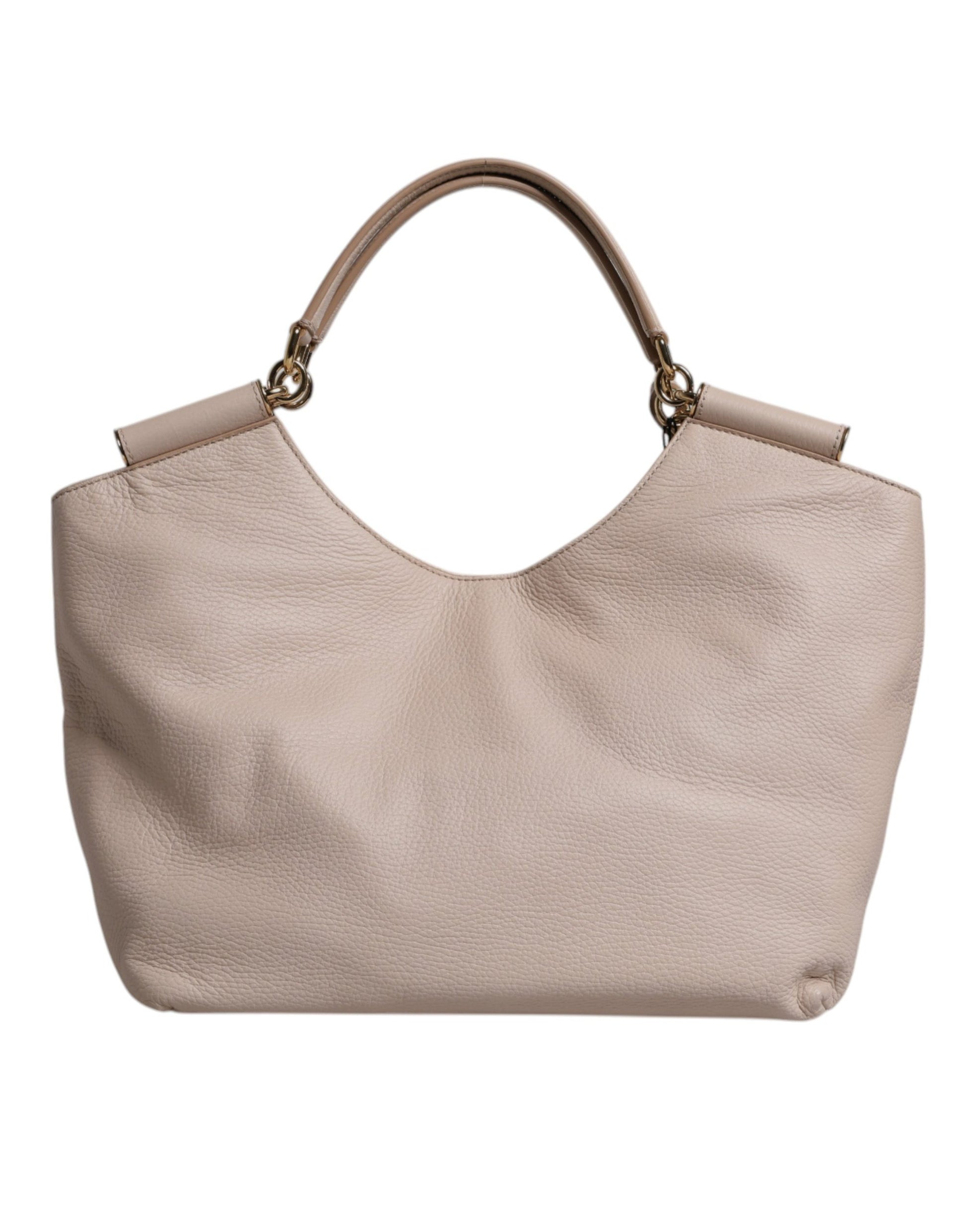 Light Pink Leather Logo Plaque Tote Shoulder Borse Bag