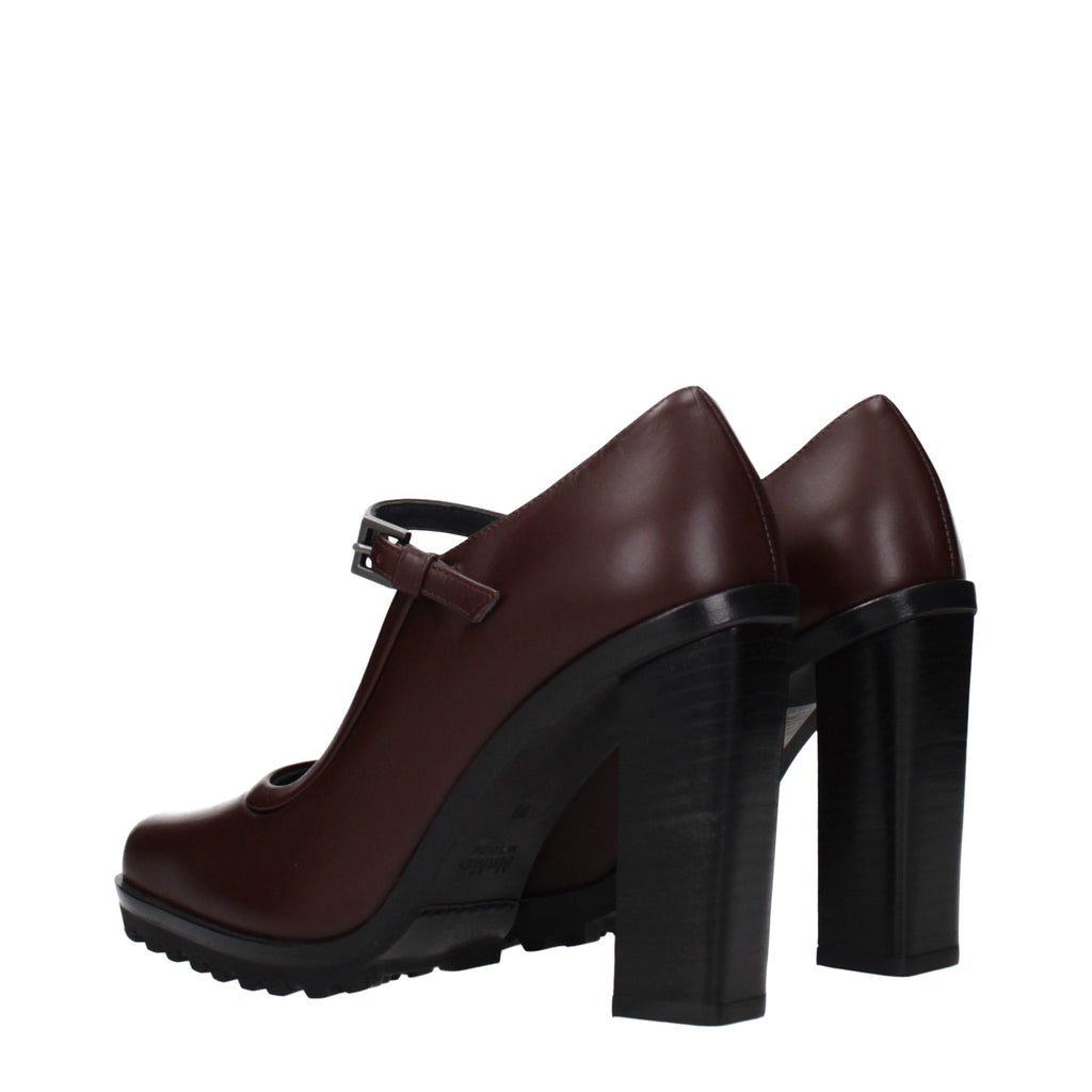 Brown Leather High Heel Pumps