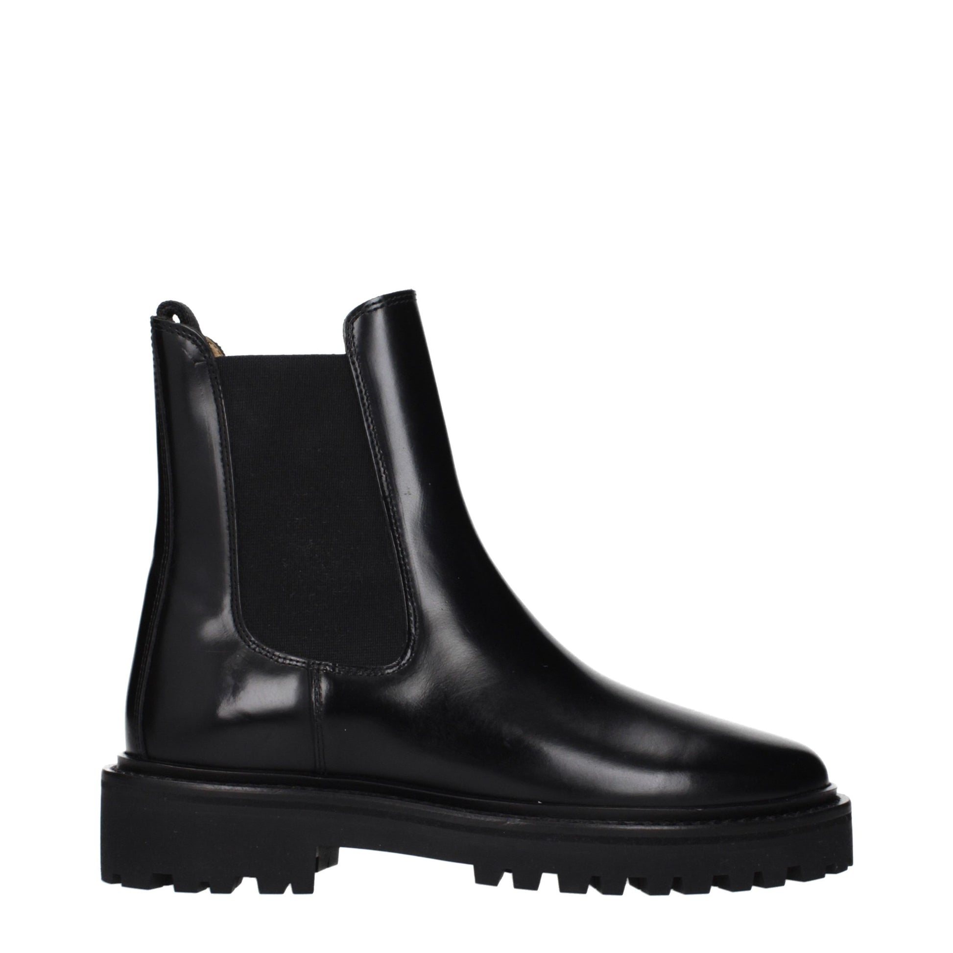 Black Leather Ankle Boots