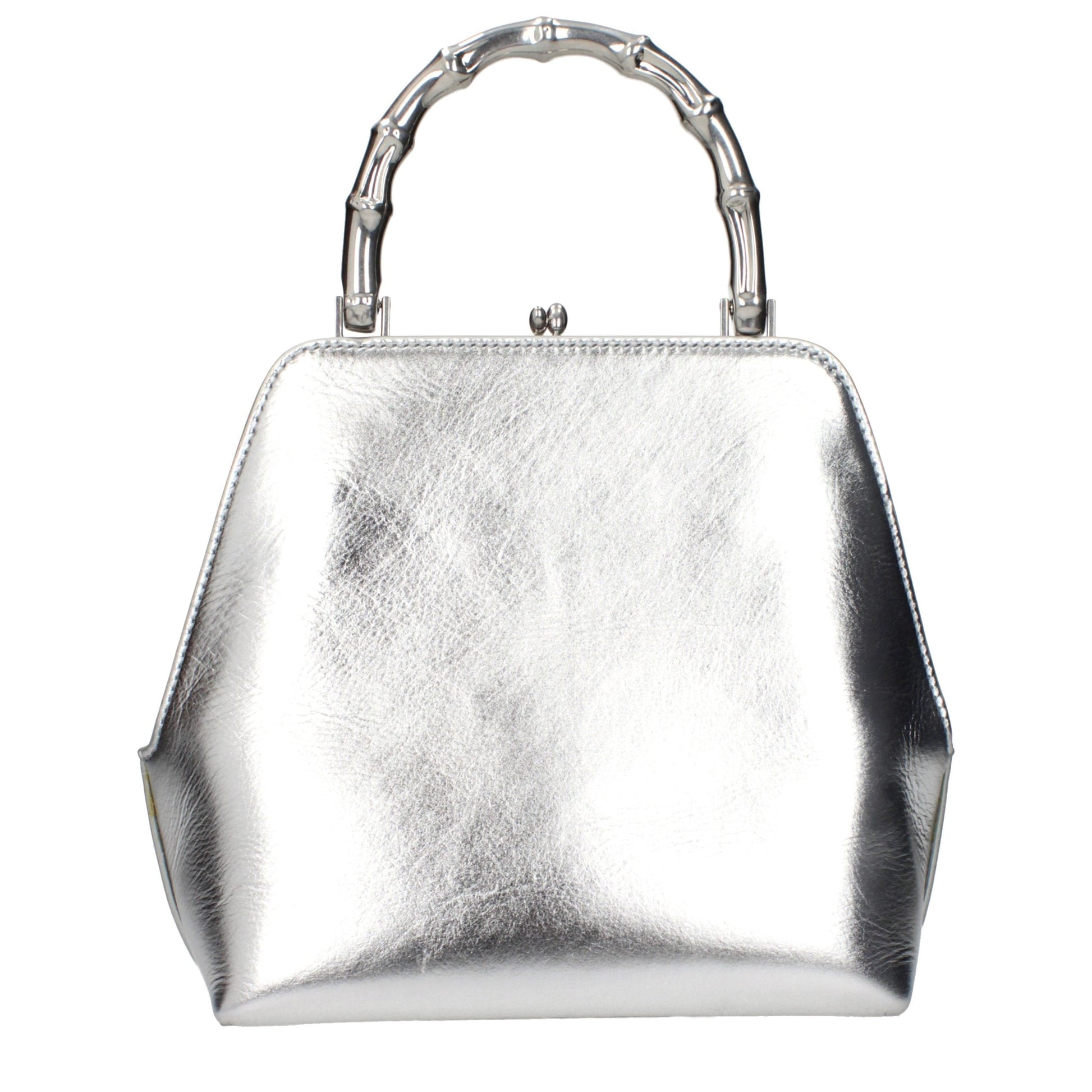 Gray Leather Handbag