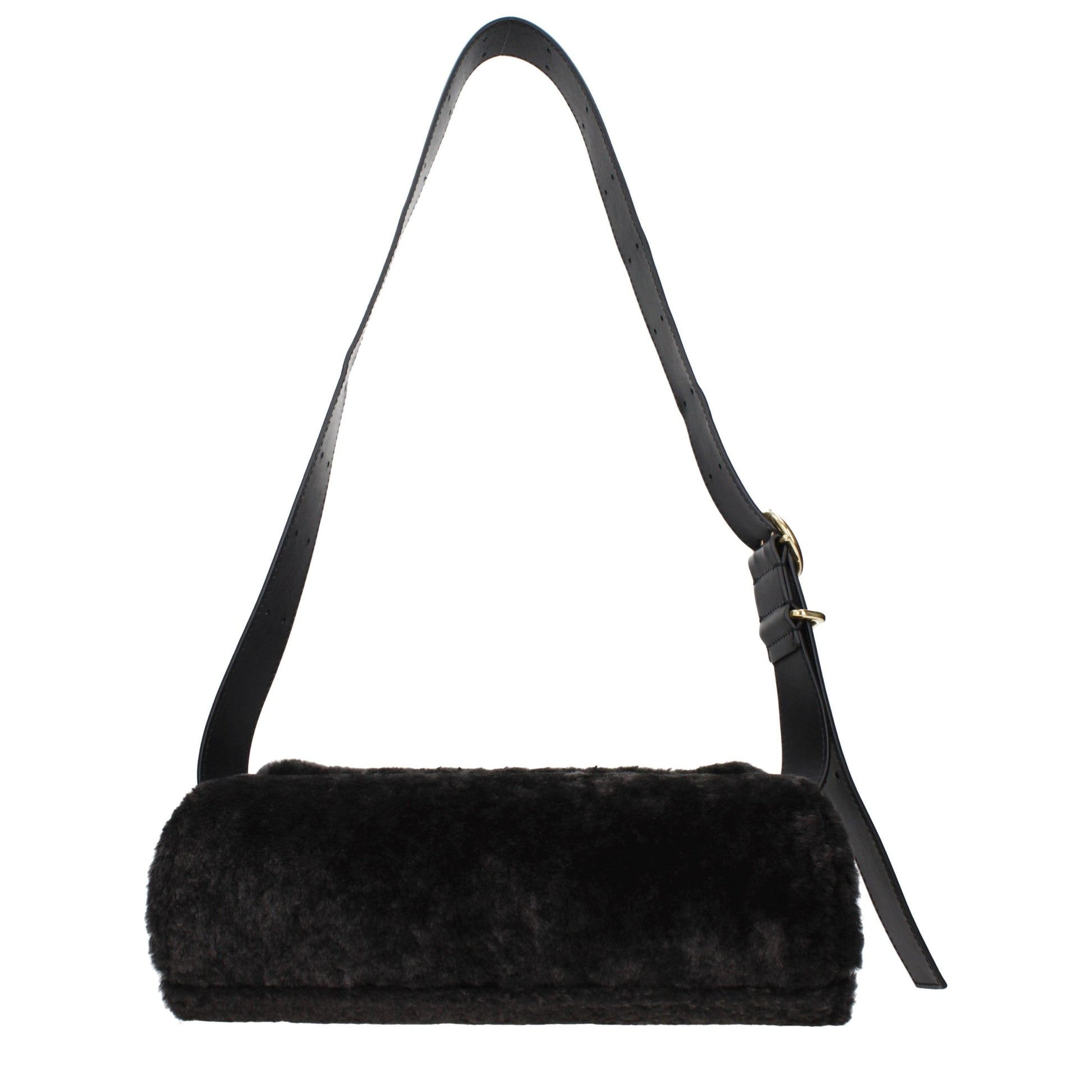 Black Fur Crossbody Bag