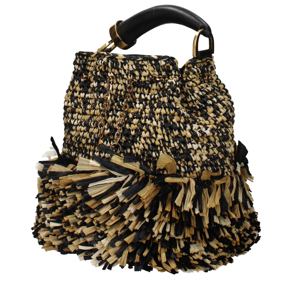 Beige Raffia Handbag
