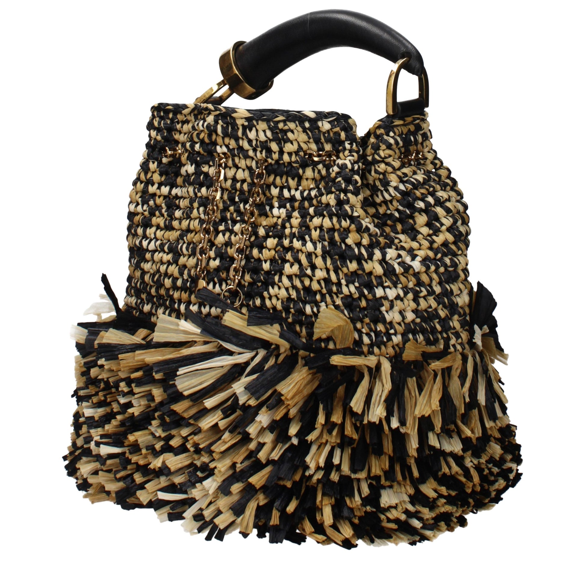 Beige Raffia Handbag