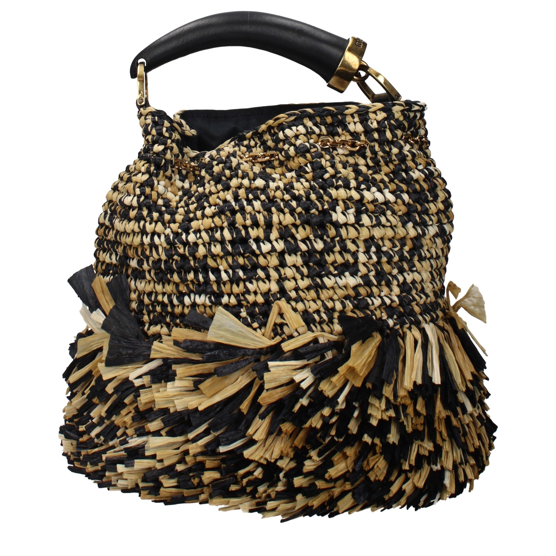 Beige Raffia Handbag