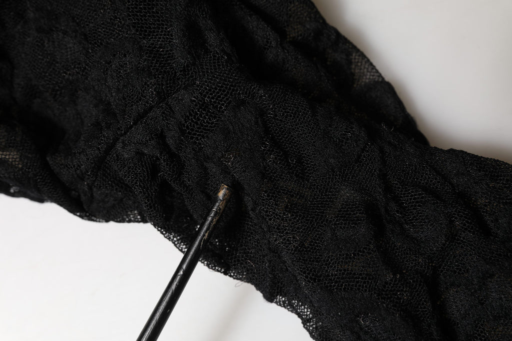 Black Floral Lace Turtle Neck Long Sleeve Top